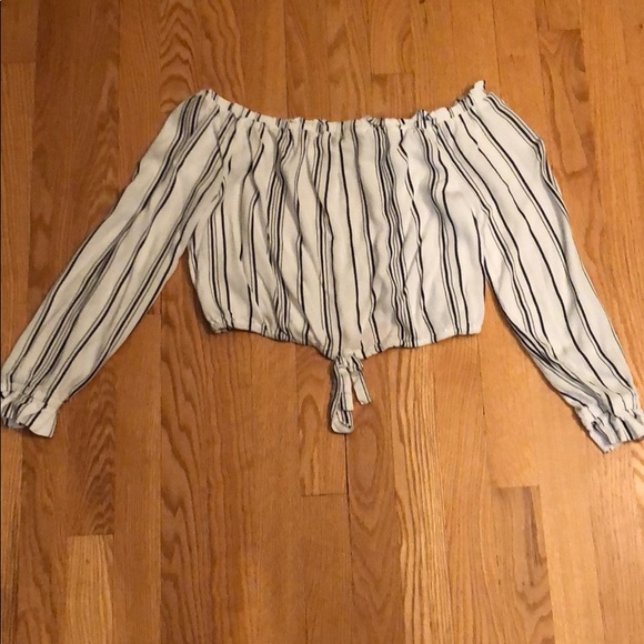 Kendall & Kylie Tops - Kendall & Kylie off the shoulder striped top